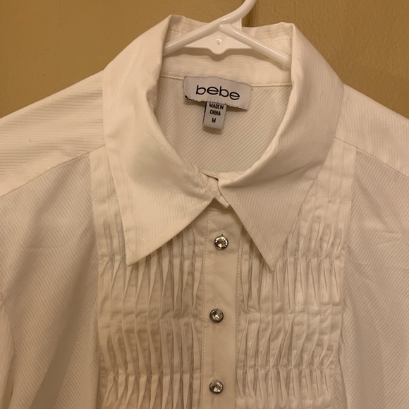 Bundle Bebe button down shirts( black& white) - Picture 5 of 6